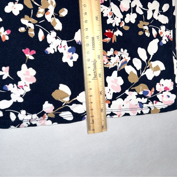 J. Jill Wearever Collection Navy Floral Midi Soft T-Shirt Women’s‎ Dress Medium - Picture 13 of 14